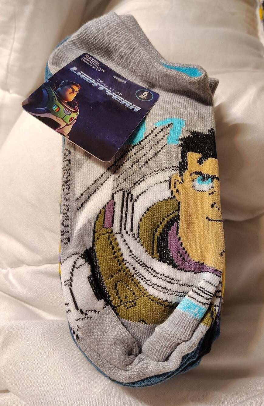 Disney Pixar Lightyear On A Mission No-Show Socks Size 3-9 kids new 6-Pack
